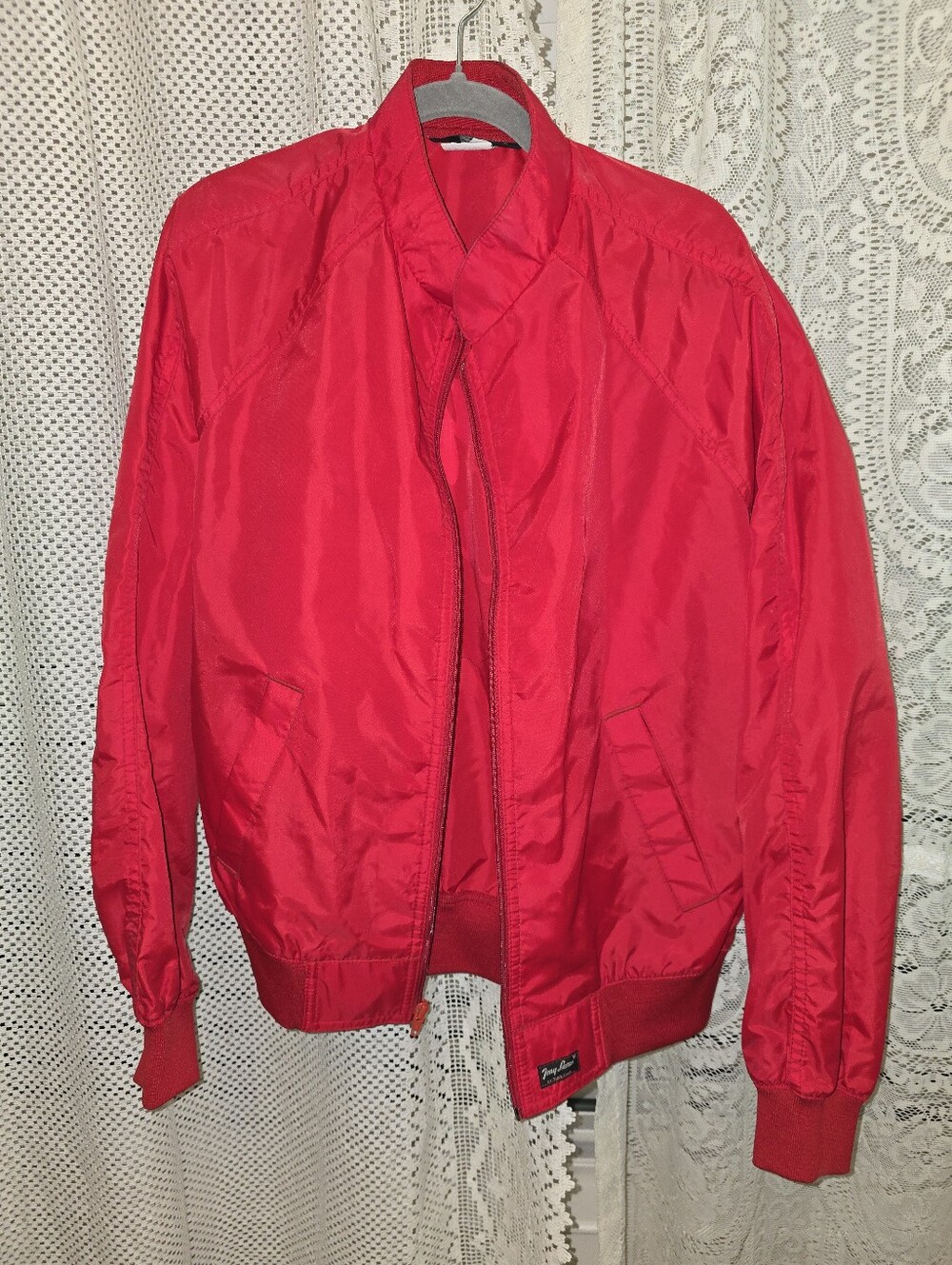 Vintage Tony Lama Mens Red Spellout Windbreaker Jacket Medium